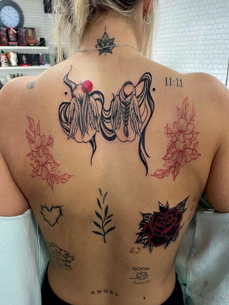 Patchwork Back Tattoos