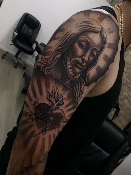 Religious Sacred Heart Tattoo