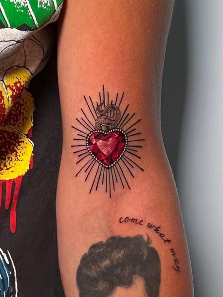 Sacred Heart Gem Tattoo