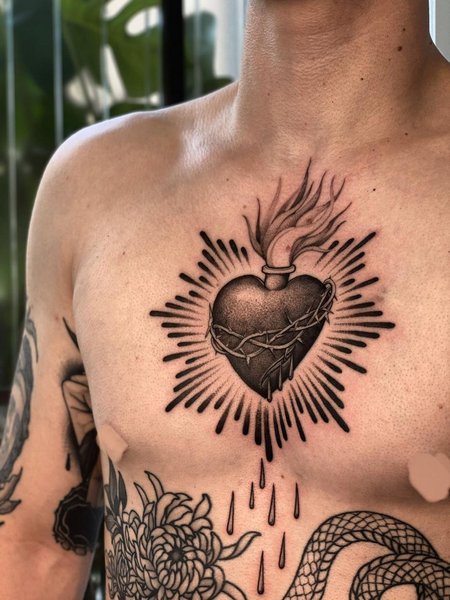 Sacred Heart Tattoos For Men