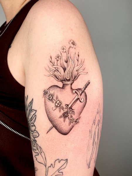 Sacred Heart Tattoos For Women