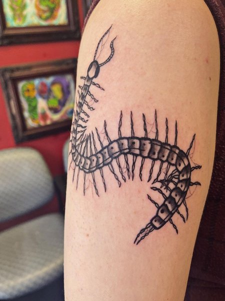 Simple Centipede Tattoo