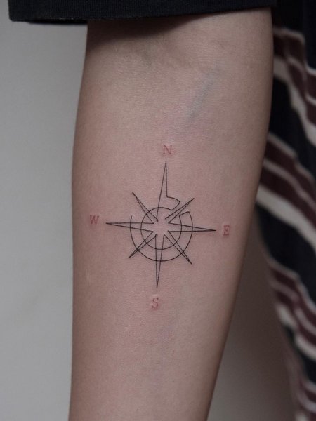 Simple Compass Tattoo