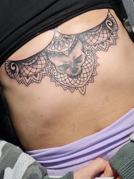 Skull Underboob Tattoos