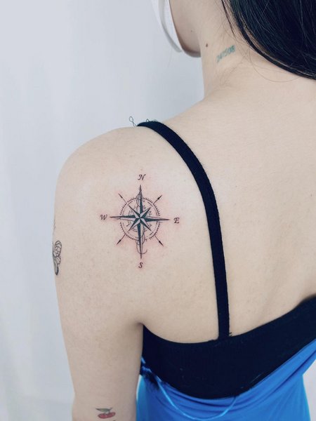 Small Compass Tattoo