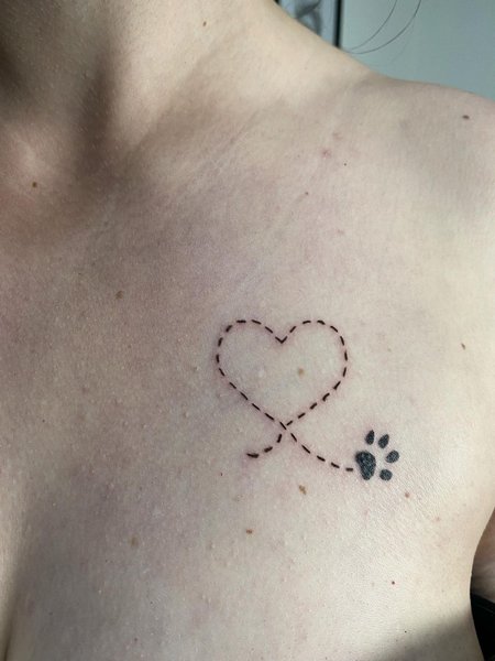 Small Dog Paw Tattoo