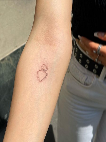 Small Sacred Heart Tattoo