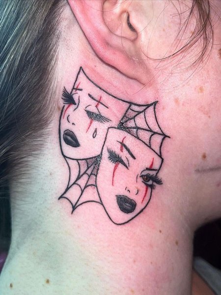 Smile Now Cry Later Neck Tattoo