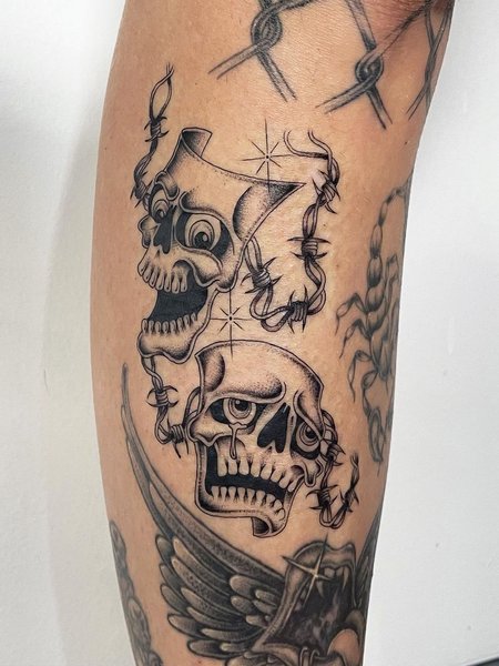 Smile Now Cry Later Skull Tattoo
