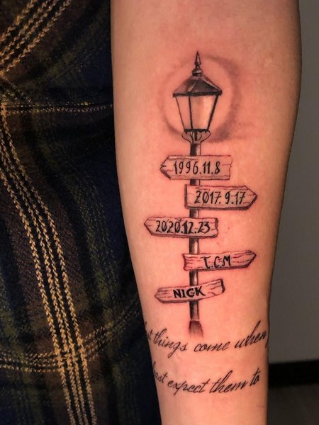 Street Corner Street Sign Tattoo