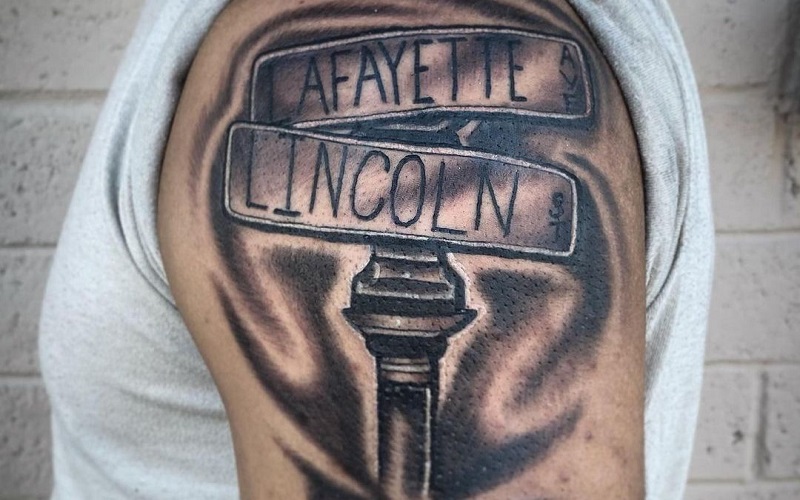 Street Sign Tattoo