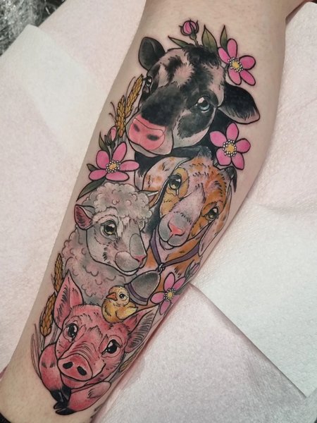 Traditional Calf Tattoo