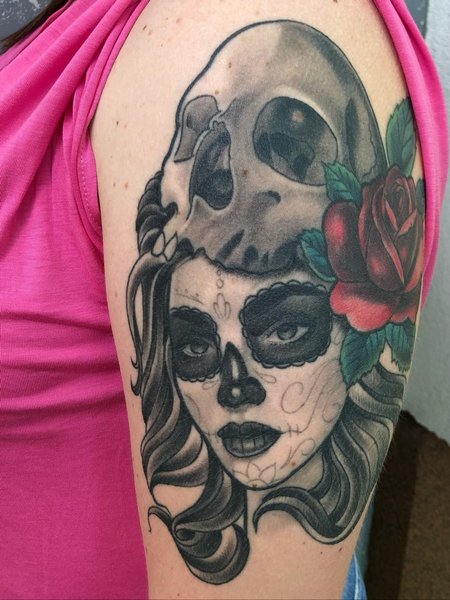 Traditional Santa Muerte Tattoo