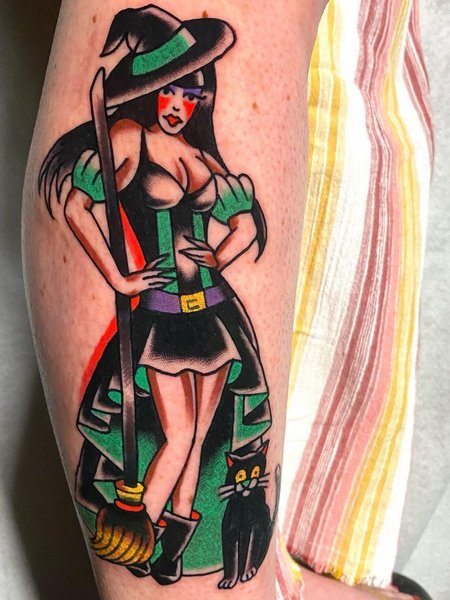 Traditional Witch Tattoo