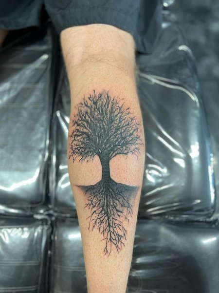 Tree Calf Tattoo