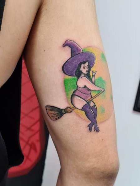 Vintage Witch Tattoo