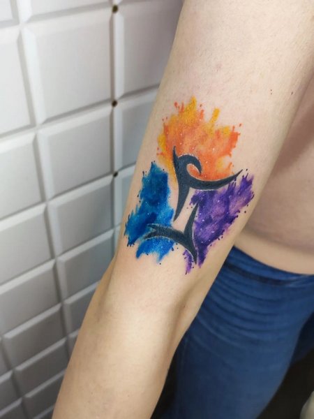 Watercolor Gemini Tattoo