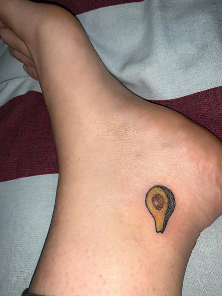 Avocado Foot Tattoo