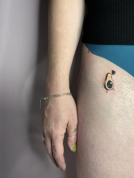 Avocado Hip Tattoo