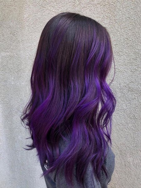 Black Hair With Purple Highlights