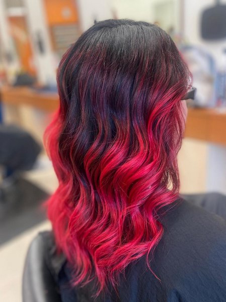 Black Hair With Red Highlights