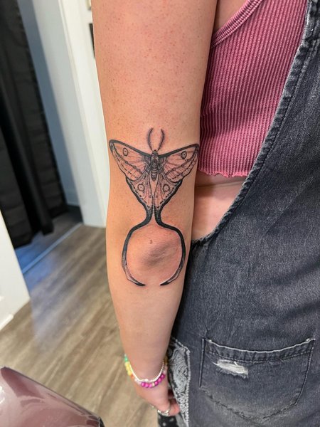 Black Luna Moth Tattoo