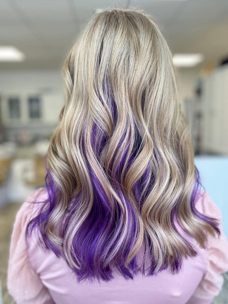 Blonde Hair With Purple Highlights
