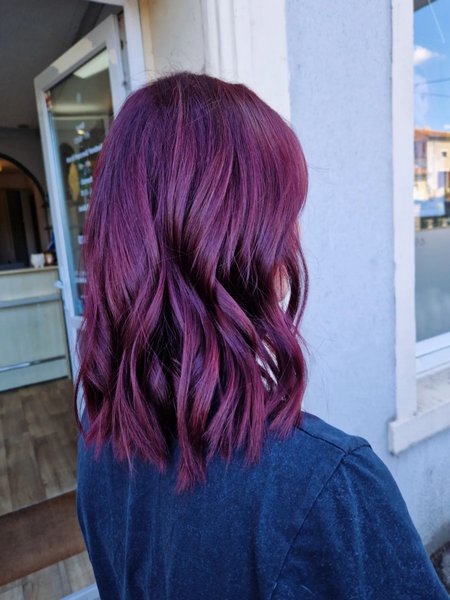 Burgundy Purple Hair