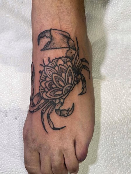 Cancer Foot Tattoo