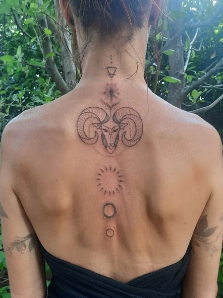 Capricorn Back Tattoo