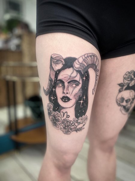 Capricorn Leg Tattoo