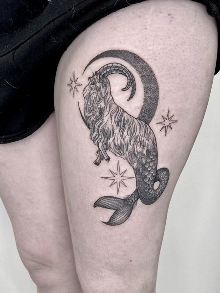 Capricorn Mermaid Tattoo