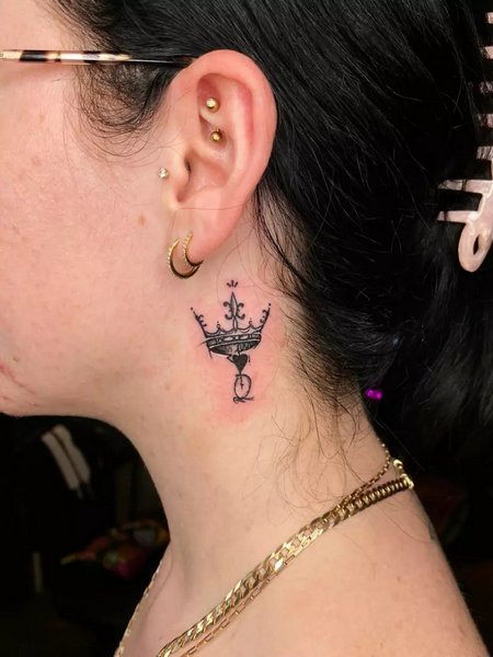 Crown Neck Tattoo