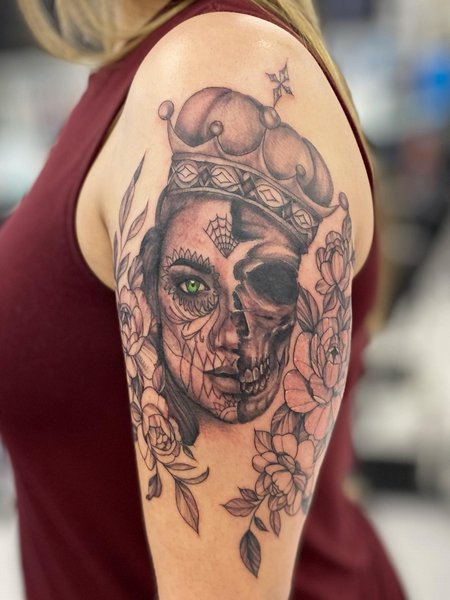 Crown Shoulder Tattoo
