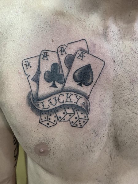 Dice Chest Tattoo