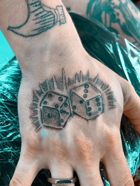 Dice Hand Tattoo