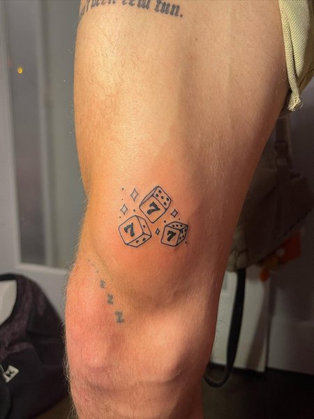 Dice Knee Tattoo