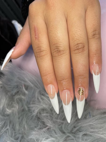 French Tip Stiletto Nails