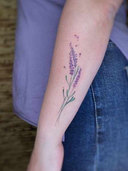 Lavender Plant Tattoo
