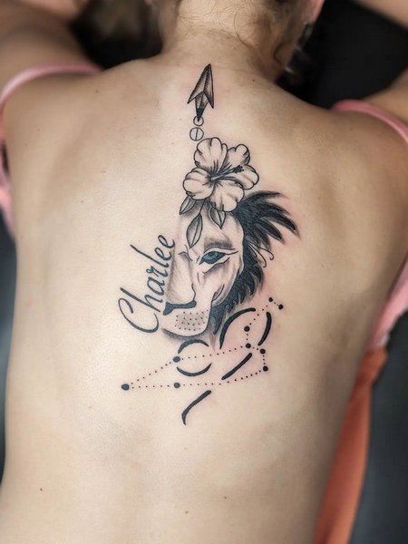 Leo Back Tattoos