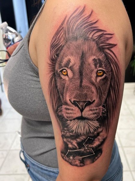 Leo Shoulder Tattoos