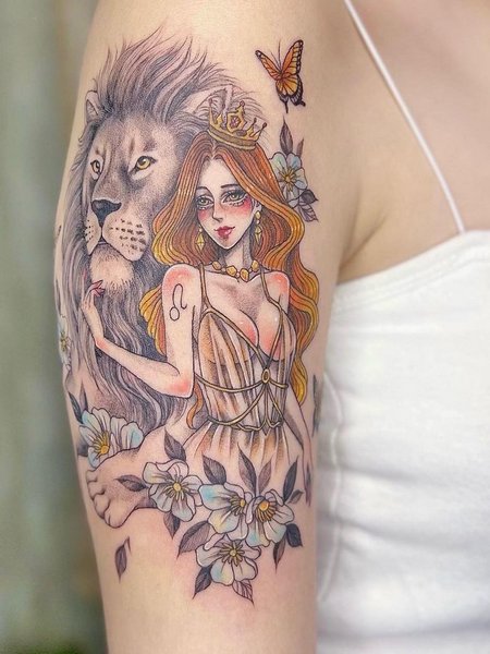 Leo Tattoos For Women