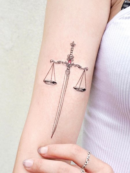 Libra And Sword Tattoo