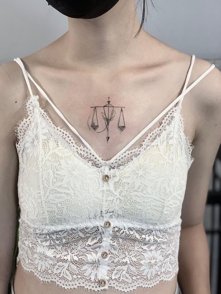 Libra Chest Tattoo