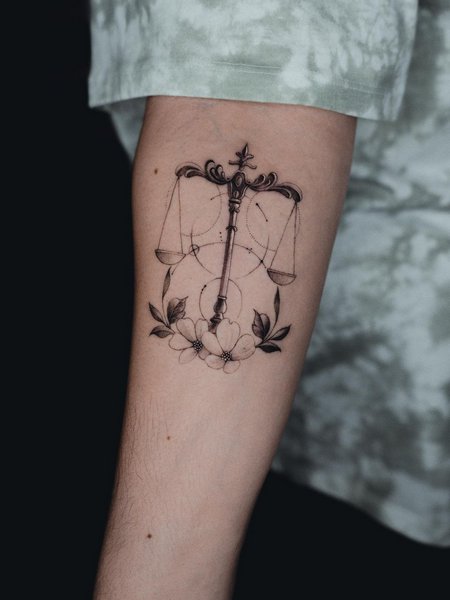 Libra Forearm Tattoo