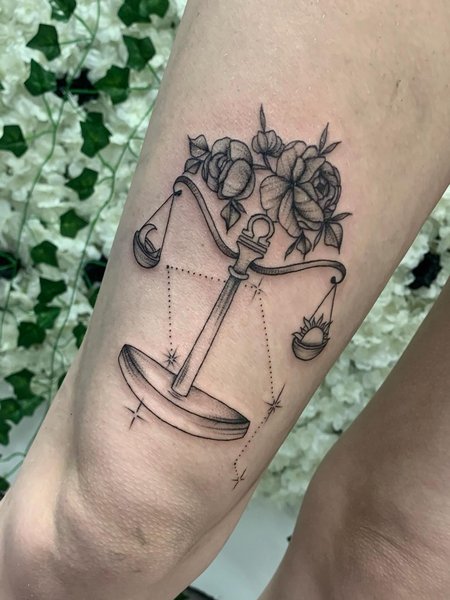 Libra Leg Tattoo