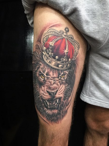 Lion With Crown Tattoo