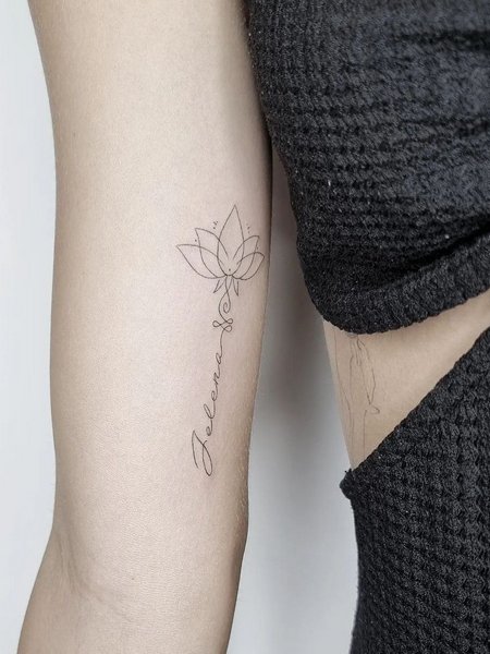 Lotus Tattoo With Name