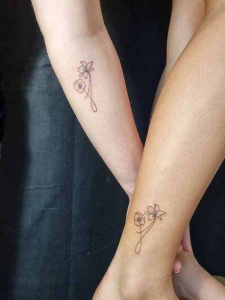 Matching Mom And Daughter Tattoos