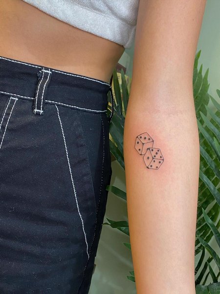 Minimalist Dice Tattoo